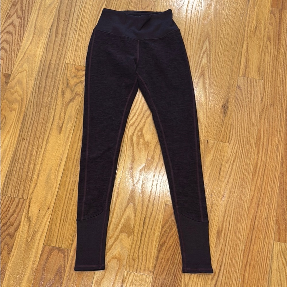 WOMENS size XXS ALO Yoga Leggings maroon/black heather